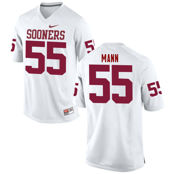 Men Oklahoma Sooners #55 Kenneth Mann College Football Jerseys Game-White